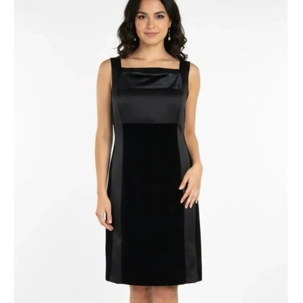 Laundry by Shelli Segal Sleeveless Sheath Dress Womens 12 Black Velvet  Formal